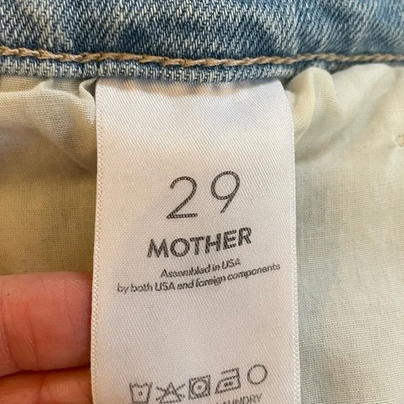 Mother Hustler Roller Flood Jeans In Cherie Cherie Size 29 Wide Leg High Rise - Picture 12 of 13